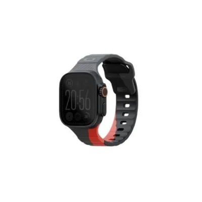 Uniq Stride De Fkm Rubber Apple Watch Strap 49/46/45/44Mm - Charcoal (Charcoal/Rosso Red)